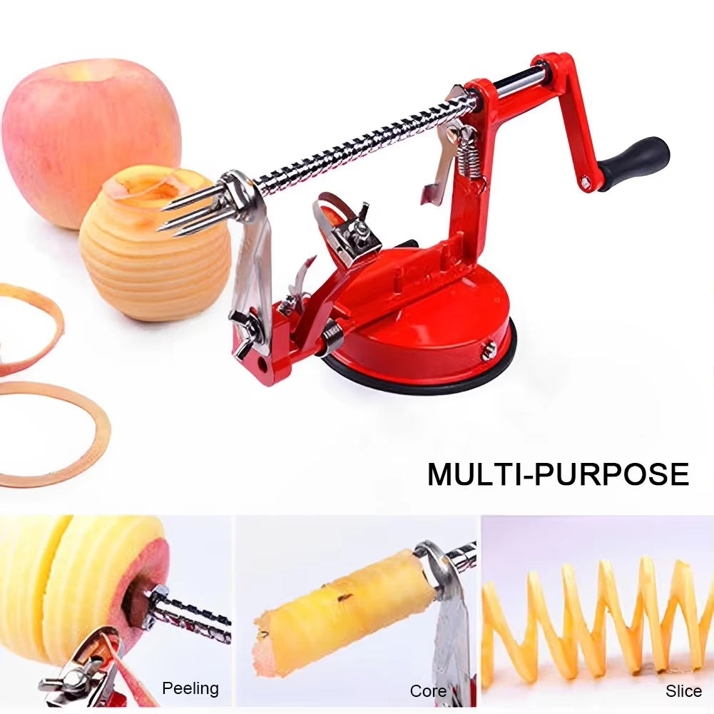 3-in-1 Apple Peeler - Stainless Steel Hand-Cranked Slicer and Corer Tool