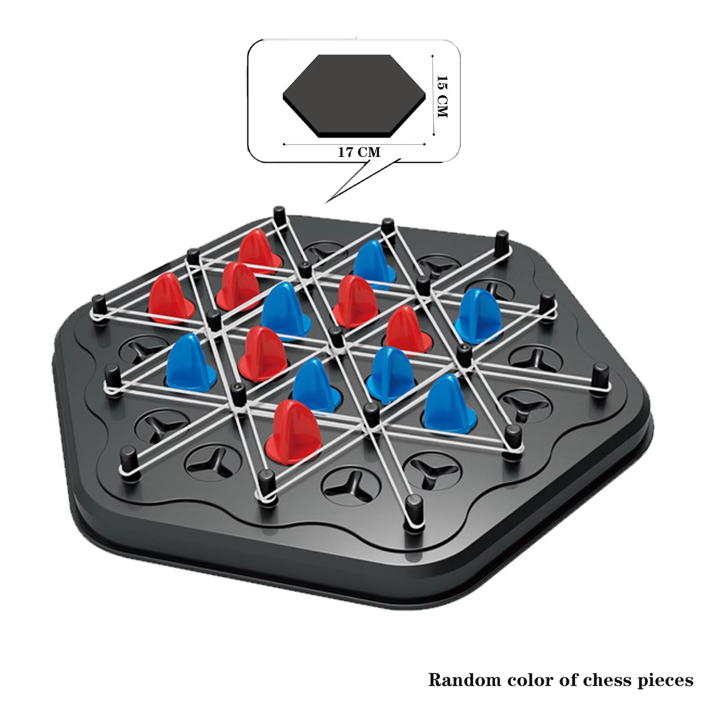 New Geometry Chain Chess Puzzle Triangle Chess Desktop Game Rubber Band Training Family Interaction Exercise Thinking Toys Gifts