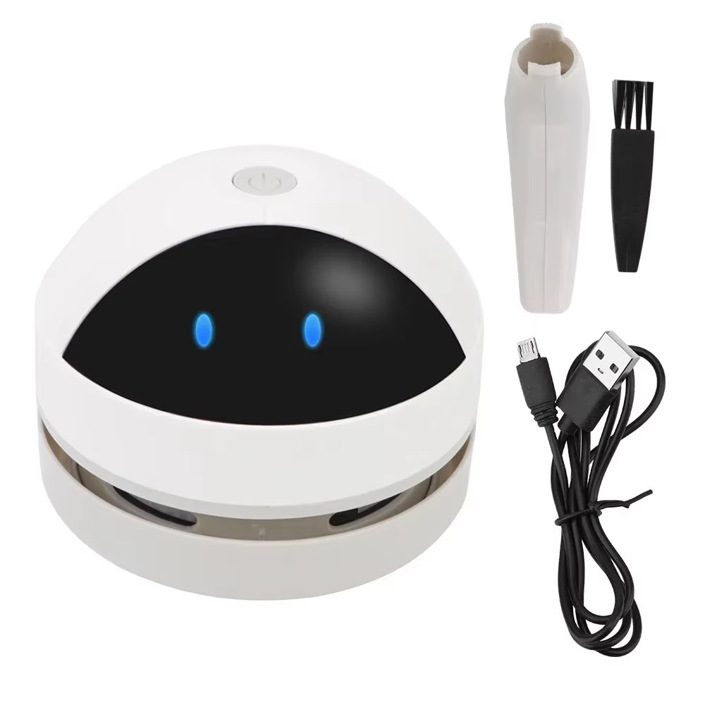 Desk Dust Vacuum - USB Charging Mini Vacuum Cleaner with Clean Brush, Perfect for Home and Office Table Sweeping