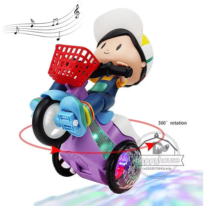 Baby Toddler Electric Tricycle - Cartoon Motorcycle with Music & Lights