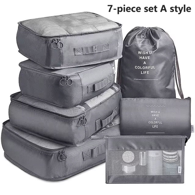  7-Piece Travel Organizer Set - Packing Cubes & Pouch