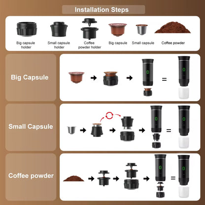 3-in-1 Portable Espresso Maker for Car & Camping