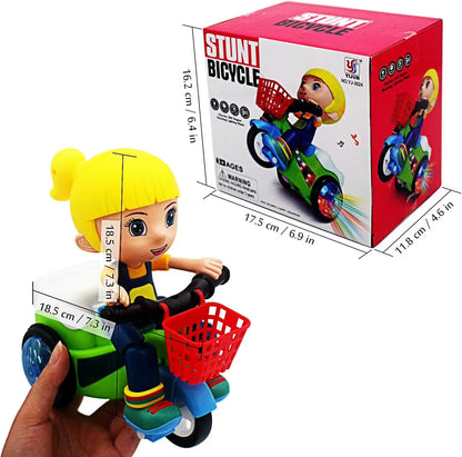 Baby Toddler Electric Tricycle - Cartoon Motorcycle with Music & Lights