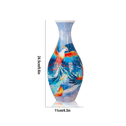 3D Blue & White Porcelain Design Puzzle Vase