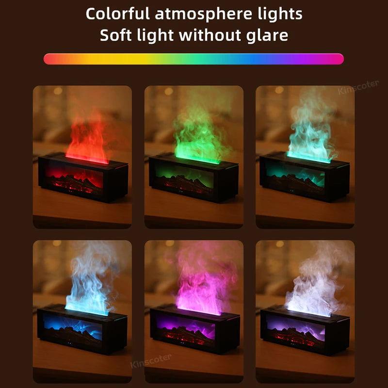 Colorful Flame Aroma Diffuser - 150ml Waterless Humidifier with Auto-Off, Timer, and Remote Control, Perfect for Home and Bedroom Gift