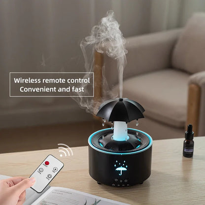 Creative Umbrella Water Drop Humidifier with Colorful Lighting and Aroma Diffusion for Enhanced Atmosphere