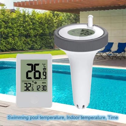 Wireless Floating Pool Thermometer Swimming Bath Water SPA Aquariums Digital LCD Temperature Monitor Clock Remote Sensor 60M