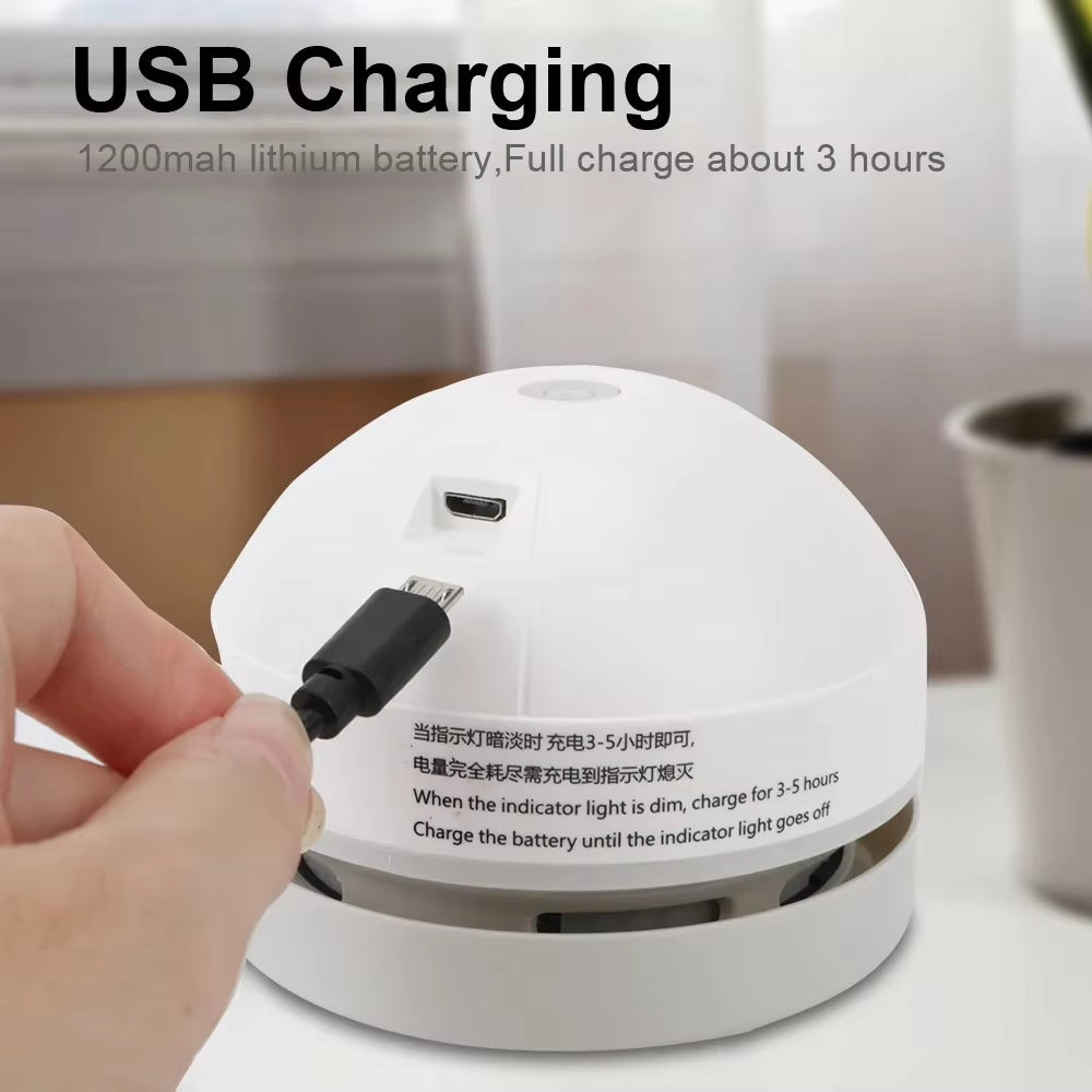 Desk Dust Vacuum - USB Charging Mini Vacuum Cleaner with Clean Brush, Perfect for Home and Office Table Sweeping