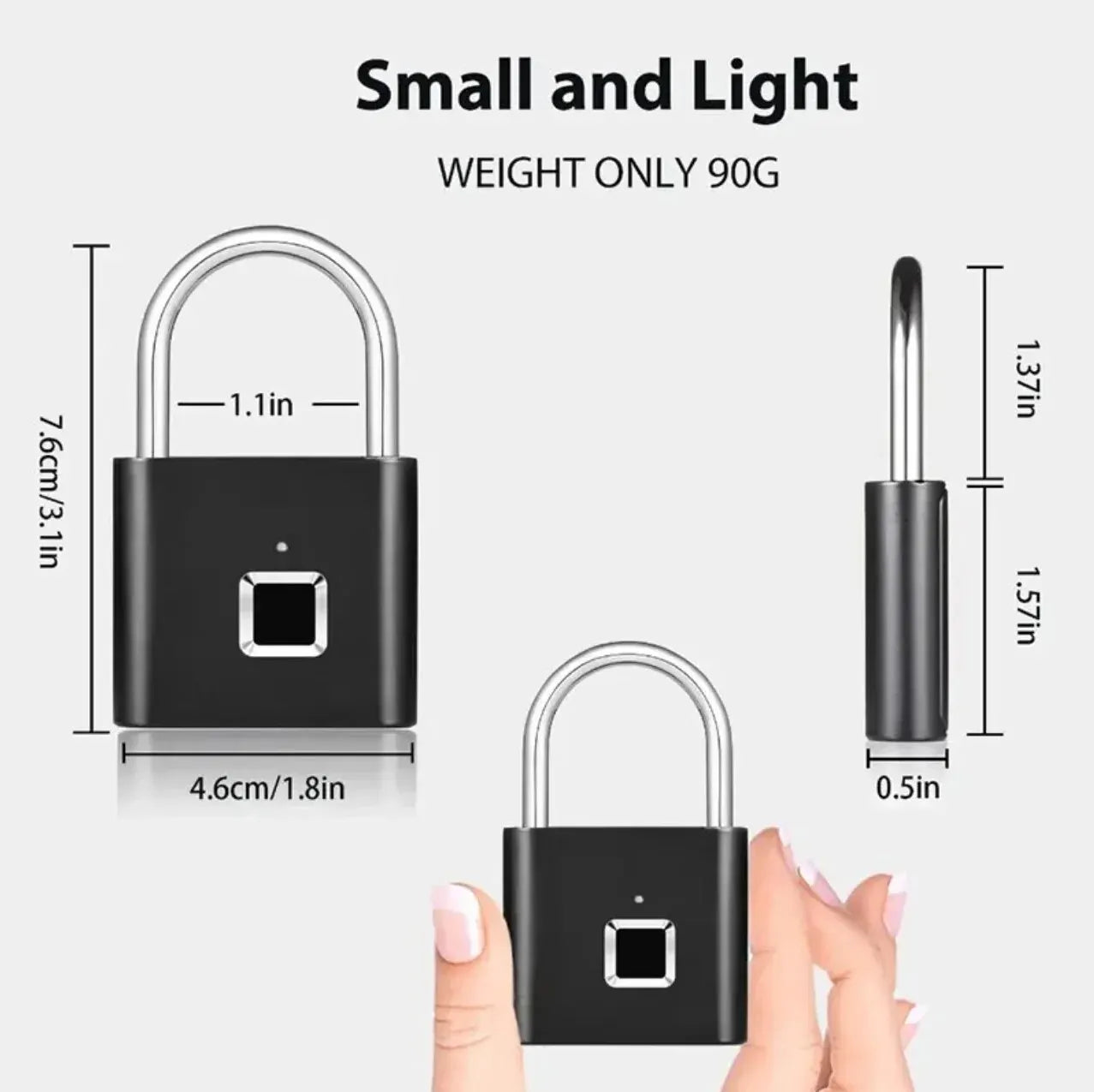 Waterproof Fingerprint Smart Lock - Zinc Alloy Security Padlock