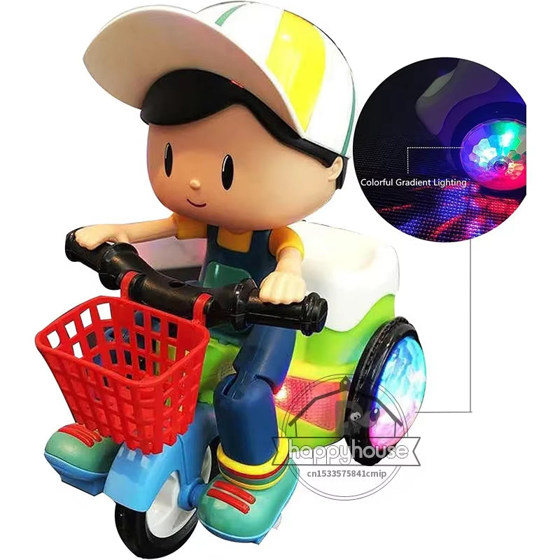 Baby Toddler Electric Tricycle - Cartoon Motorcycle with Music & Lights