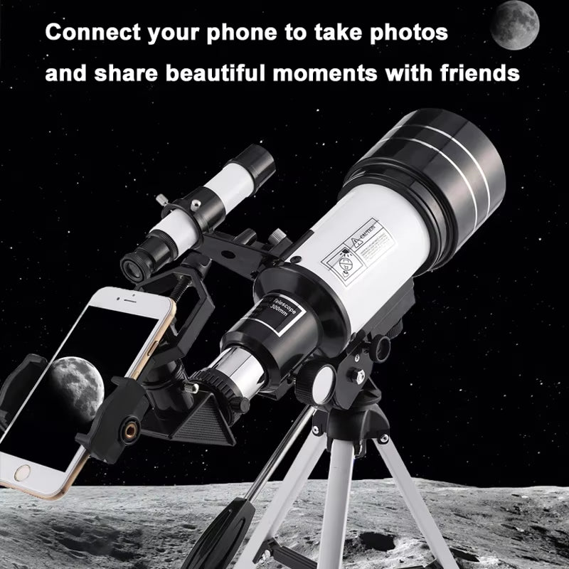 Professional Astronomical Telescope F30070 Monocular 150 Times Zoom HD Night Vision View Moon Star AZM70300 Stargazing