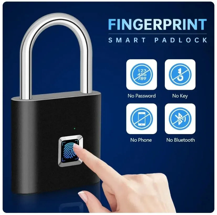 Waterproof Fingerprint Smart Lock - Zinc Alloy Security Padlock