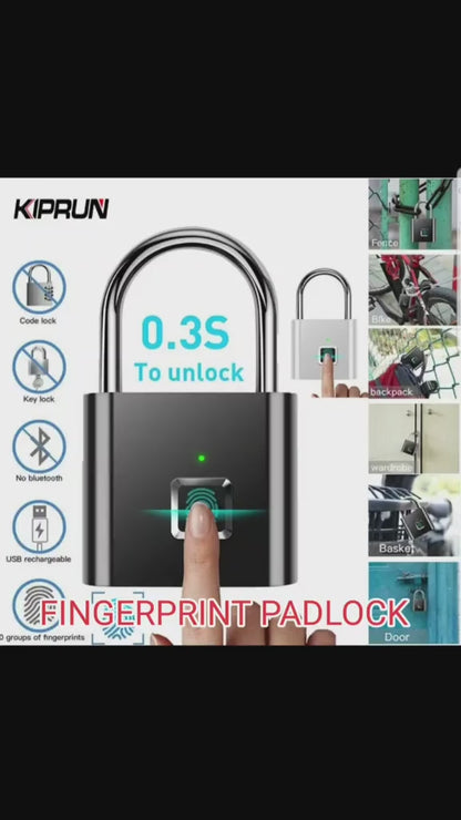 Waterproof Fingerprint Smart Lock - Zinc Alloy Security Padlock